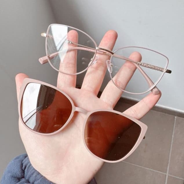 Armação de óculos Feminino Clipon 2 Em 1 Modelo Novo Metal Super Lindo Moda 3812