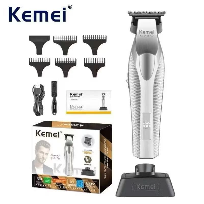 Novidade Kemei -3023-702 Máquina De Acabamento Cortar Cabelo Profissional 9000RPM Com Display LED