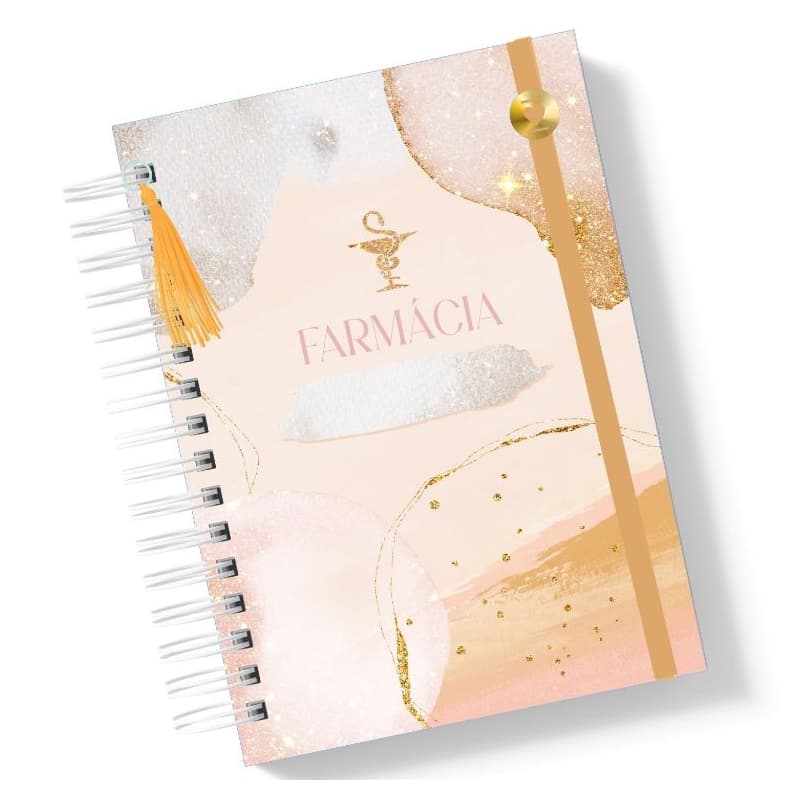 Caderno Personalizado Universitário 10 matérias Profissão Tema Dourado