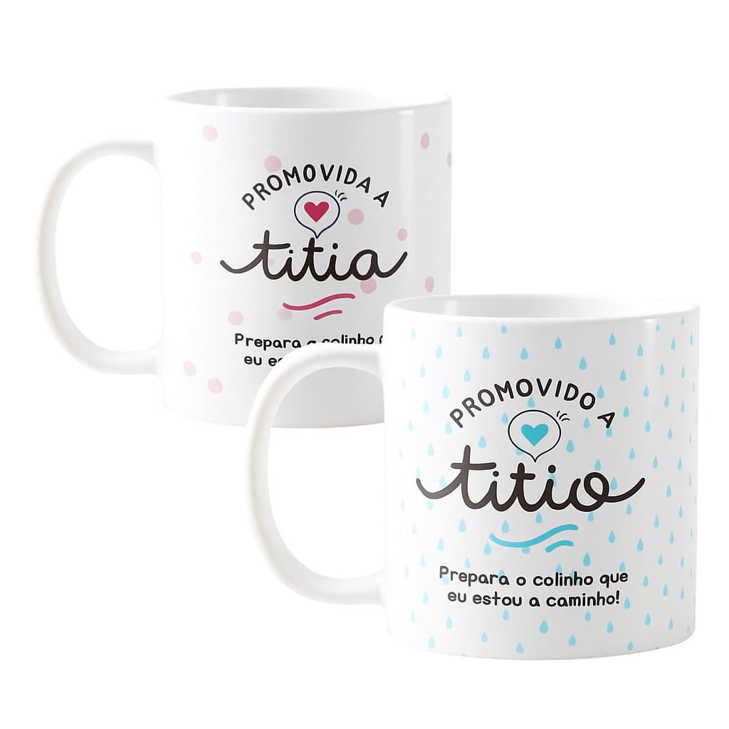 Kit Canecas Anuncio Gravidez Promovidos A Titios Do Ano Tia/Tio