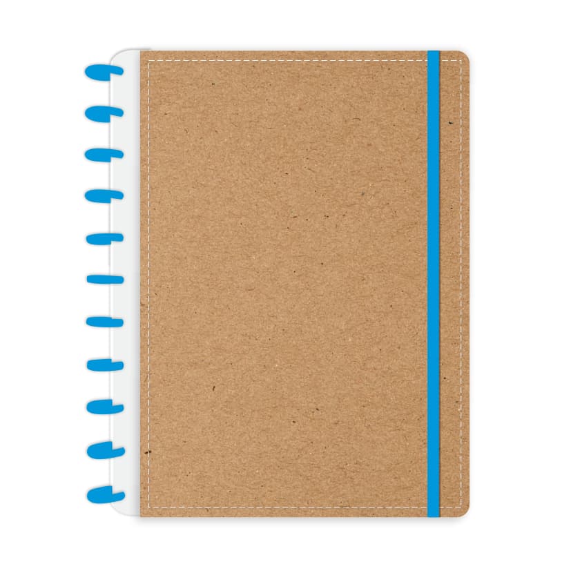 Caderno de Disco Kraft Azul - Abyara Graf (Tipo Caderno Inteligente)