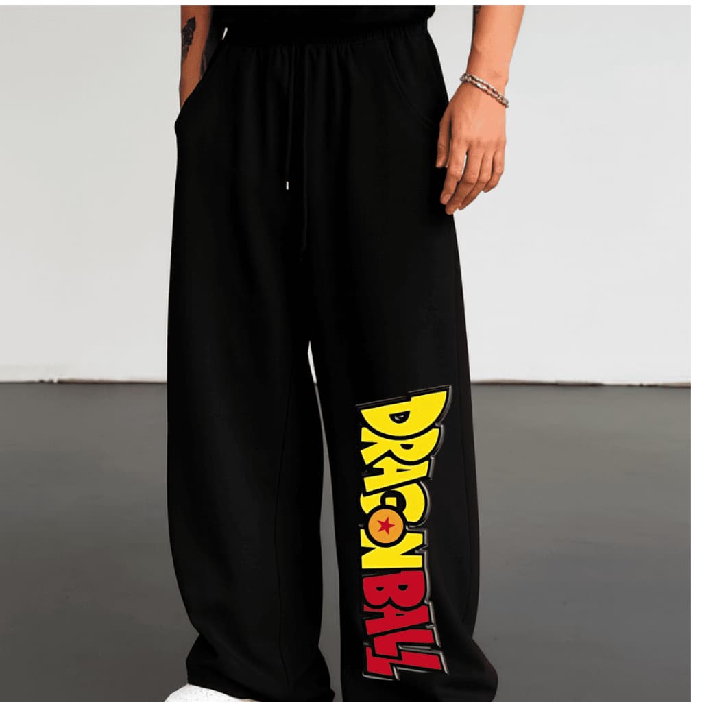 Moletom Calça Larga Urban Style Wide Leg Flanelada Premium Tendência Hip Hop Modelo Dragon B