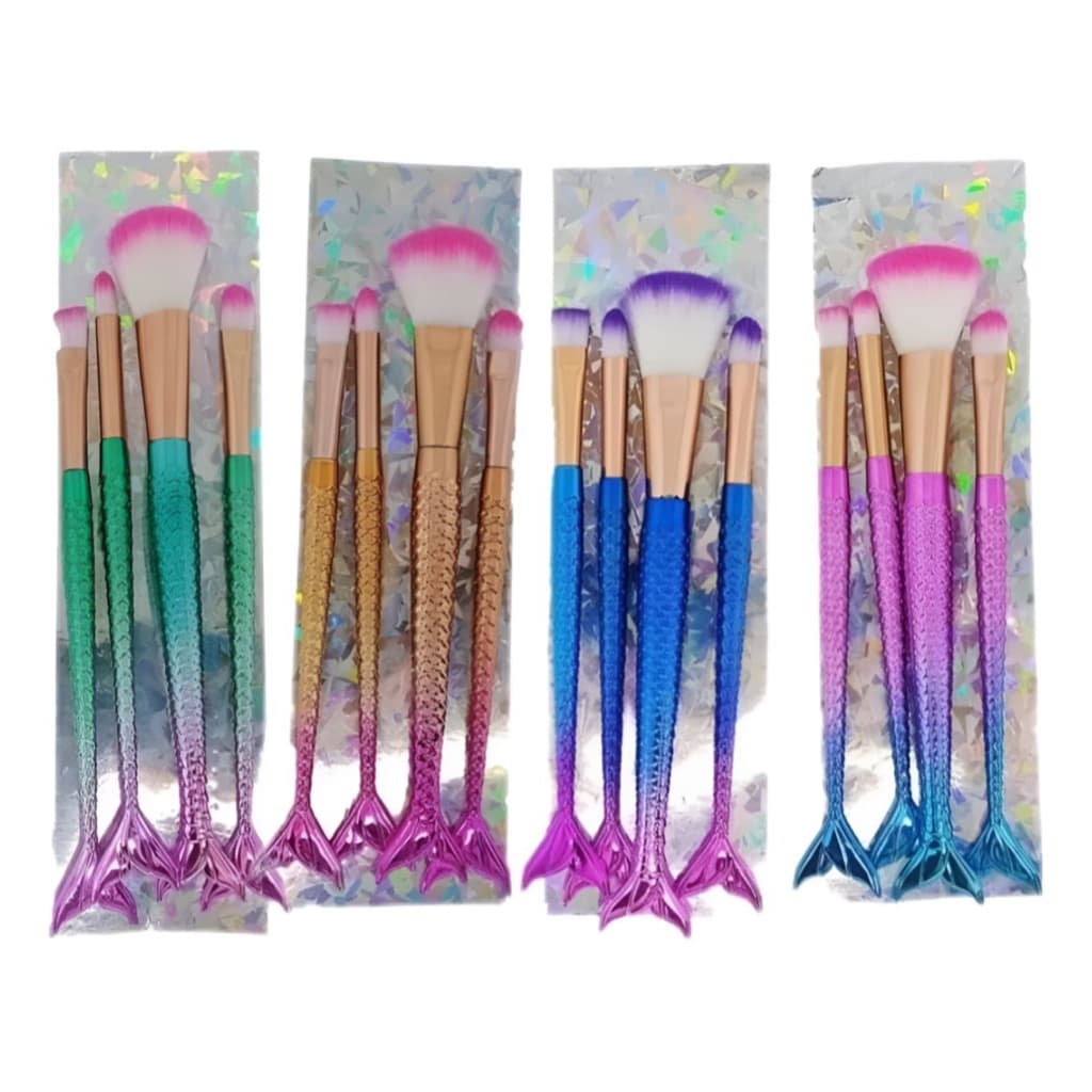 Kit 4 pinceis Sereia Para Maquiagem
