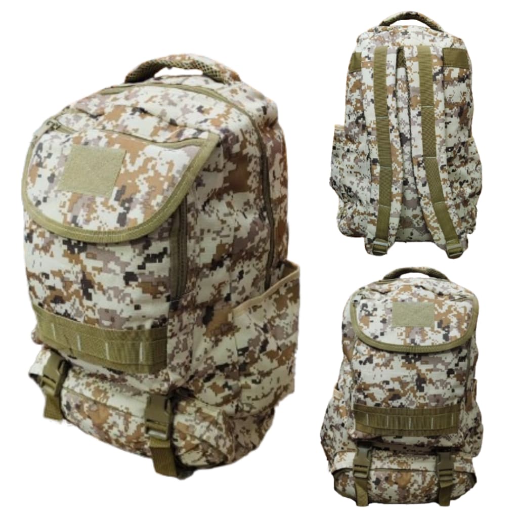 Mochila Bolsa Militar Camuflada Impermeável Espaçosa Reforçada Camping Trilha Alpinismo Caminhada Pesca Caça Esporte2012
