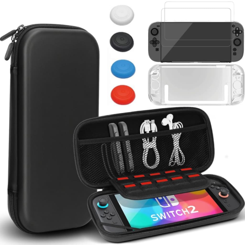 Kit Para Nintendo Switch 2 Case + Acrilico + Película + Grip