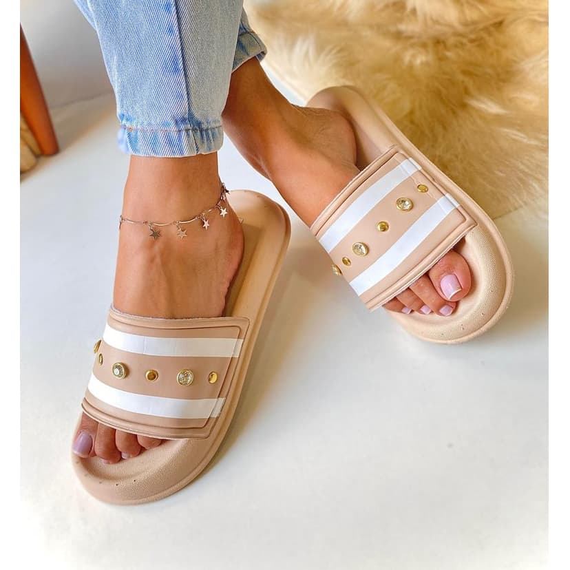 Chinelo Feminino Conforto Estilo Casual com Strass