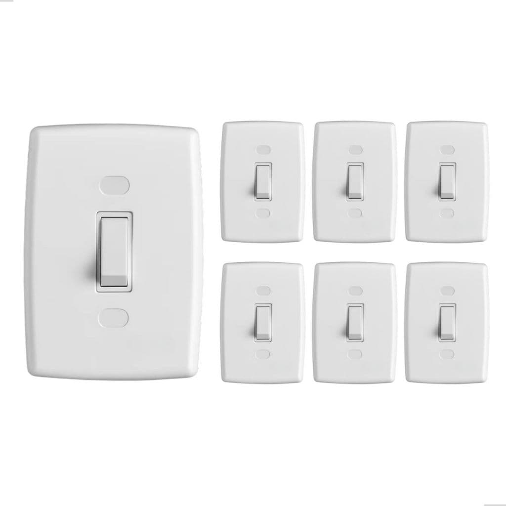 Interruptor 1 Tecla Paralela 6a 4x2 Branca Kit 6un