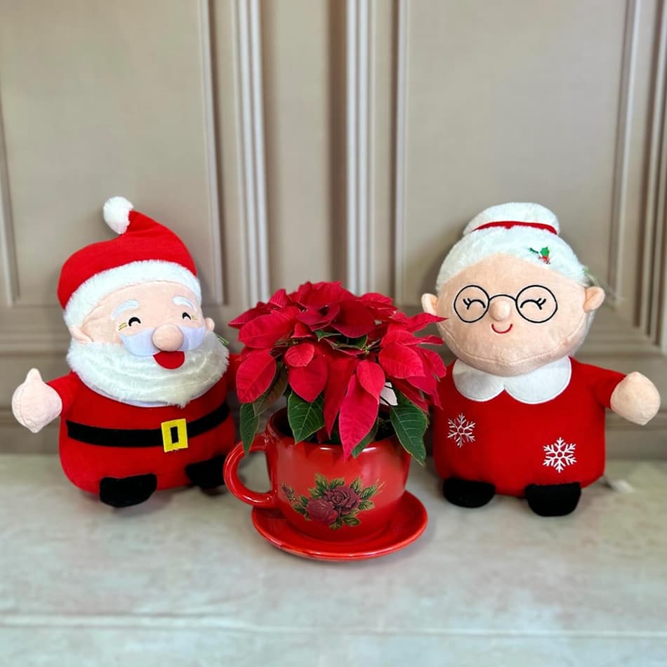 Pelúcia De Natal Mamãe Noel Papai Noel Decoração Presente