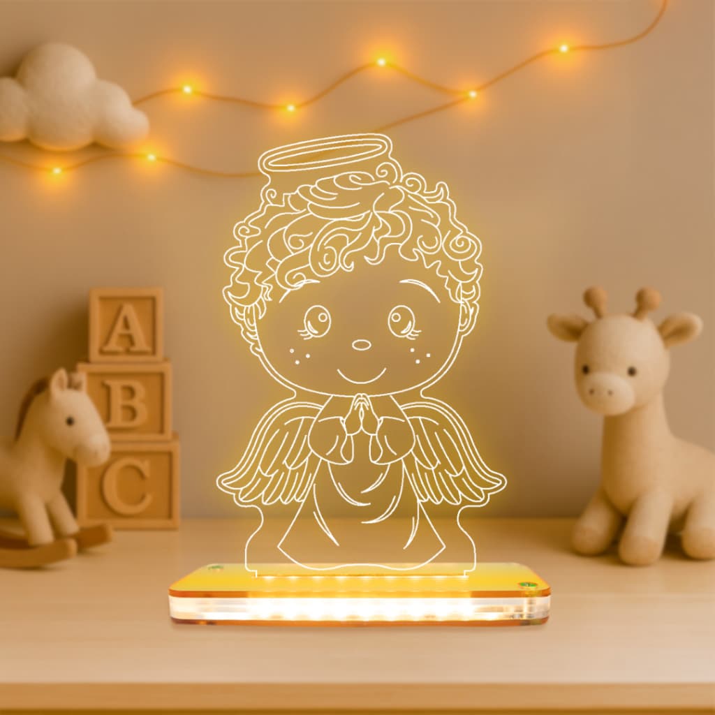 Luminária LED 3D de Mesa/Luz Noturna Presente Criativo/Decoração-Anjinho, Anjinho Cute Baby