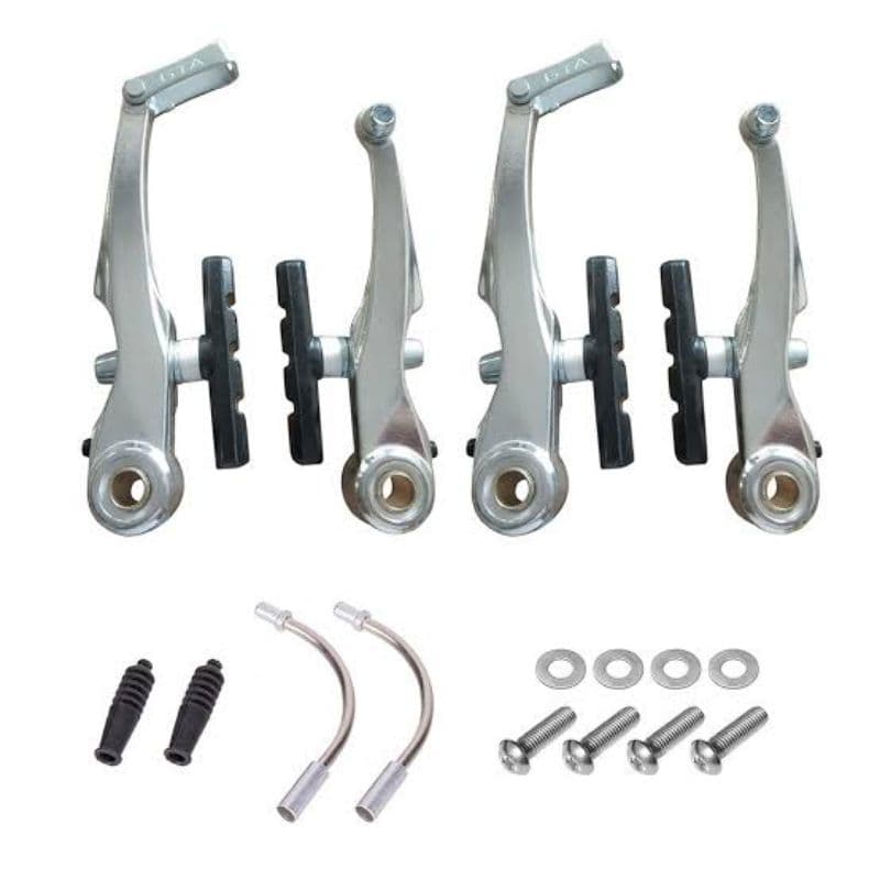 FREIO V- BRAKE ALUMÍNIO POLIDO 04 PCS ORBITAL P/ PASTILHAS 50/60/70/MM