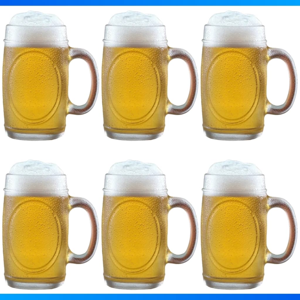 6 Canecas De Vidro Chopp Cerveja Bar Restaurante Padaria 350Ml