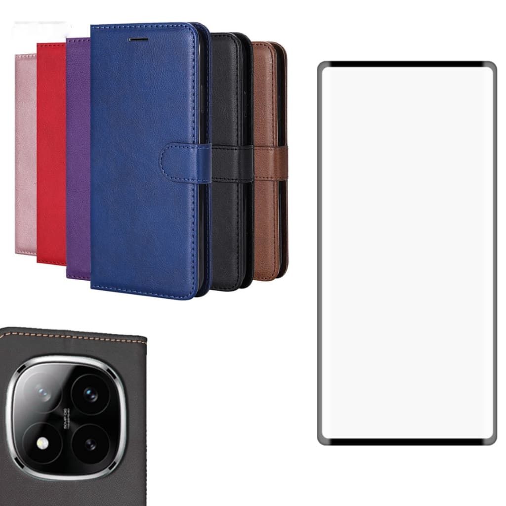 Capa Carteira Flip + Película Vidro Curvada P/ Poco X7 X7 5g
