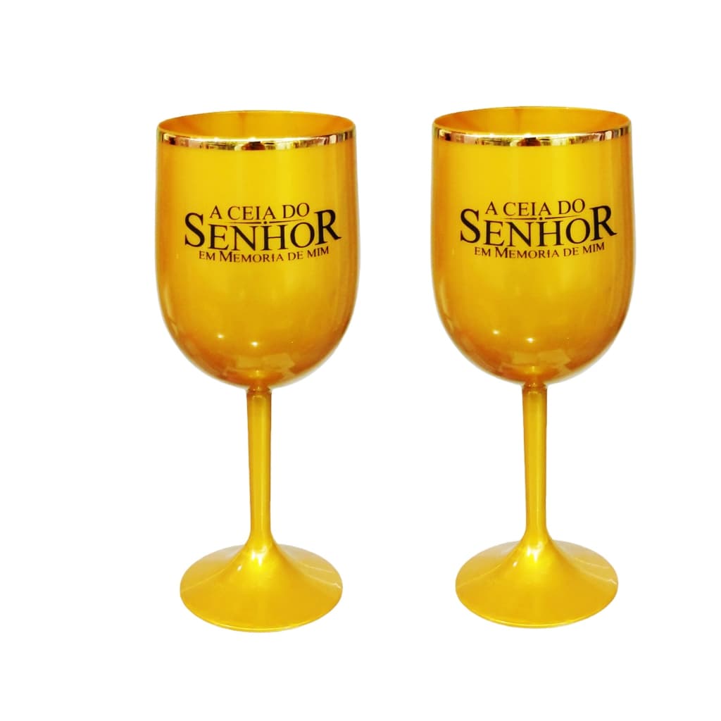 Taças Para Decoração De Mesa De Santa Ceia Dourada kit 2 unidades