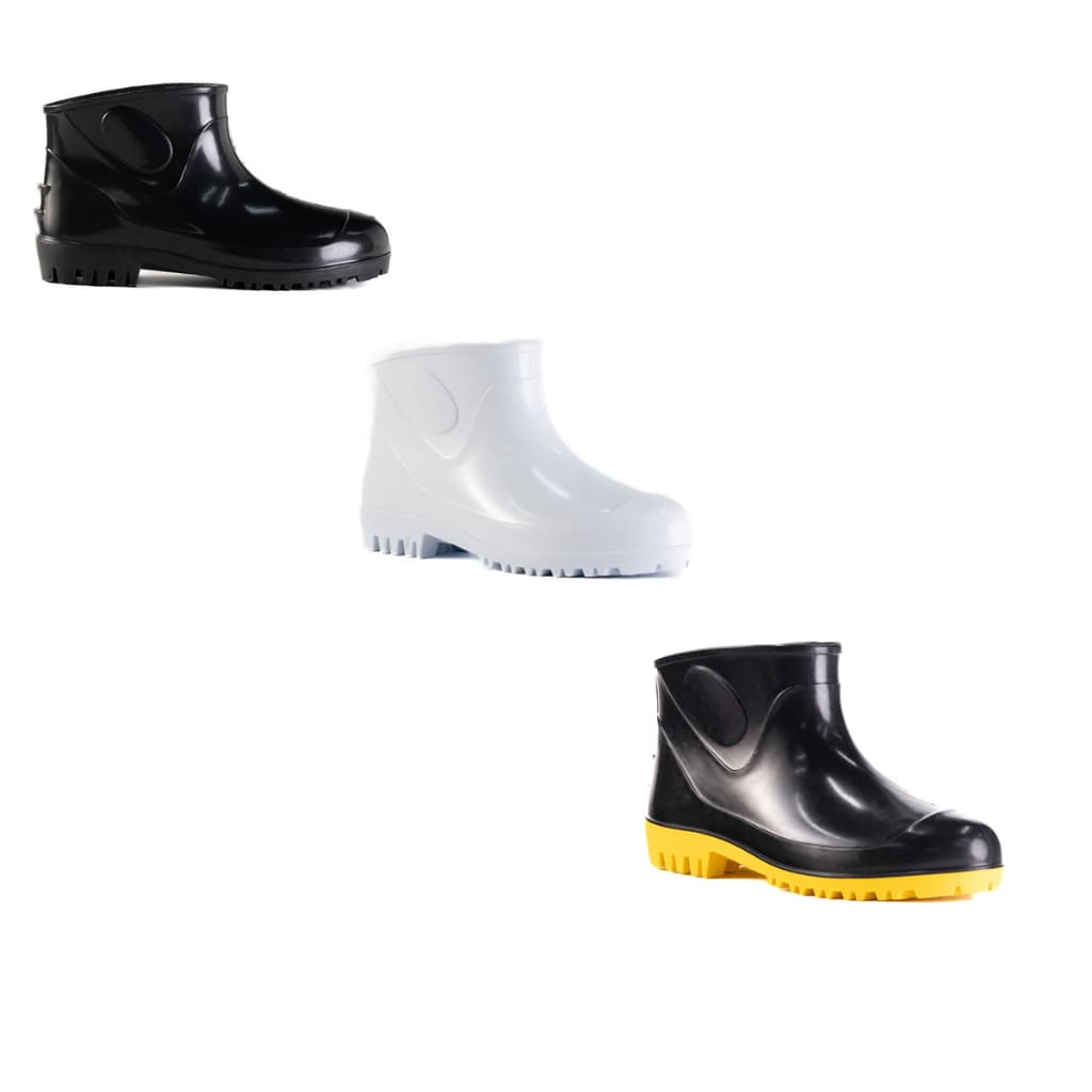 Bota PVC Cano Extra Curto Impermeável Botinha Antiderrapante Limpeza Pescaria Galocha Motoboy