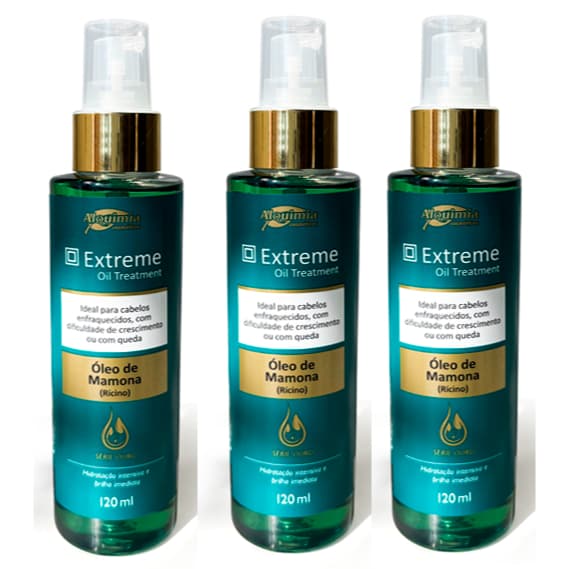 Kit Com 3 Unidades Óleo Capilar Mamona 120mL - Alquimia