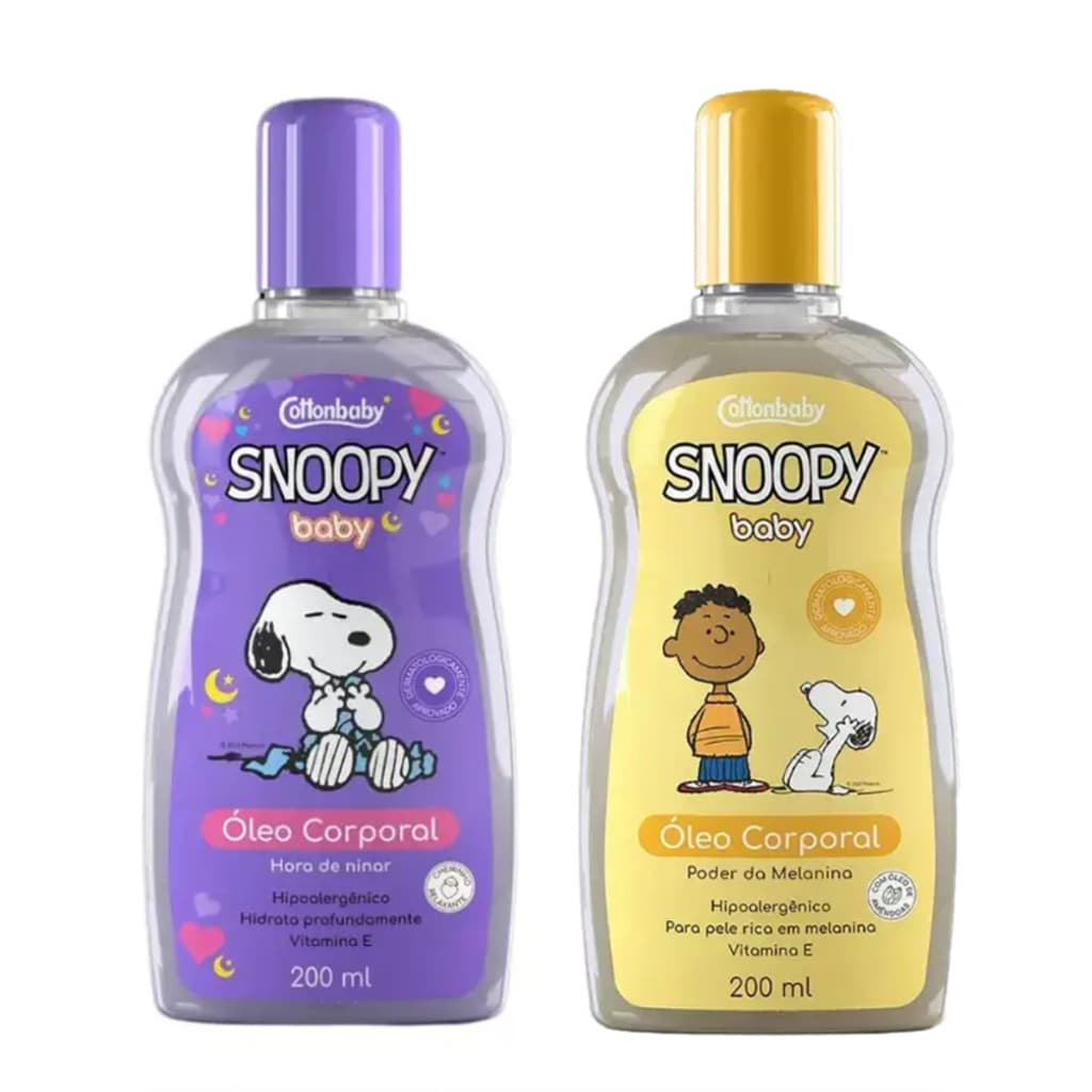Óleo Corporal Hora de Ninar ou Poder da Melanina - Cottonbaby Snoopy Baby