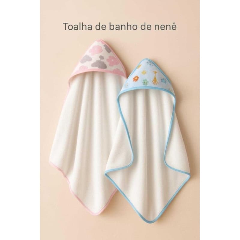 Toalha Infantil Felpuda com Capuz para Menina e Menino Super Macia