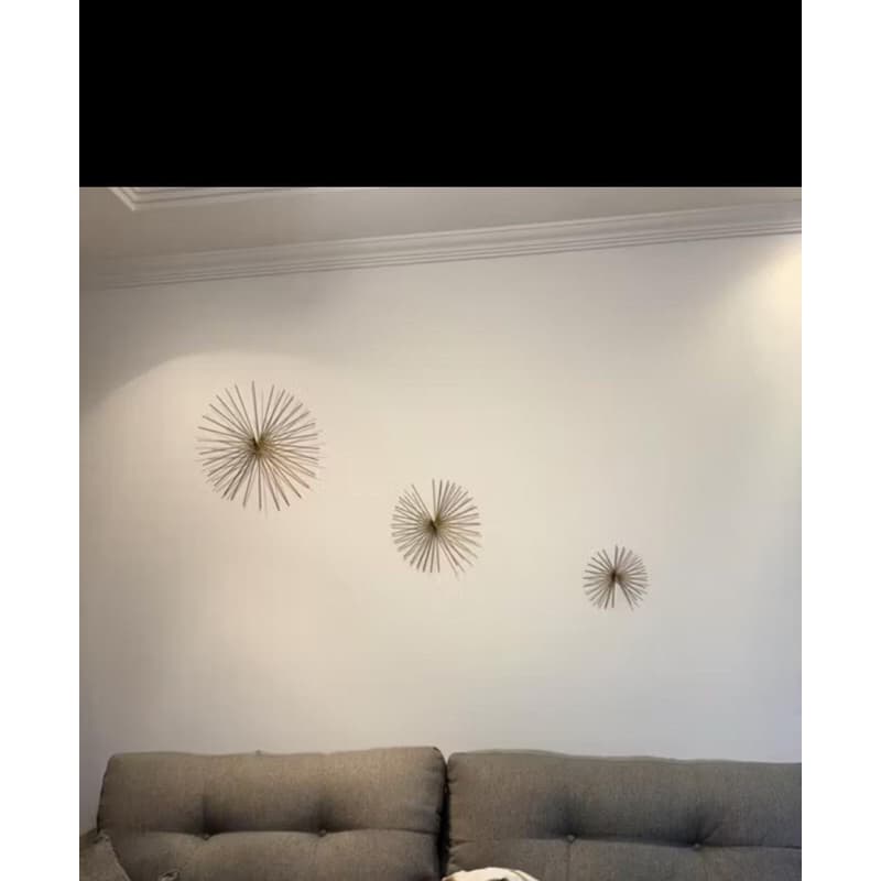 Trio Girassol de Parede Metal Decorativo | Painel Moderno Decoração Sala Quarto Hall