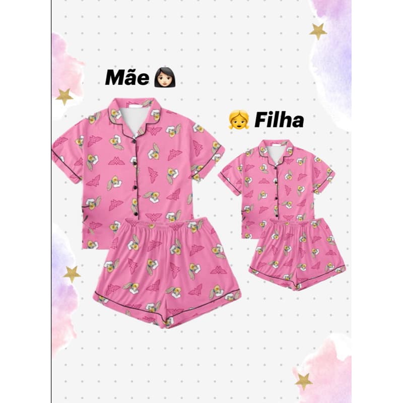 KIT MAE E FILHA pijama americano baby-doll roupa de dormir tal mãe tal filh