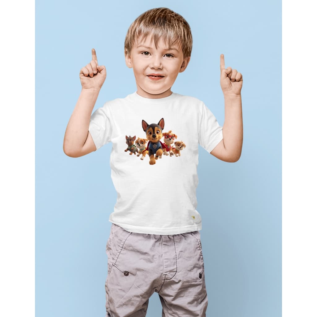Camiseta Roupa Infantil Patrul Cachorros Heróis Bombeiro