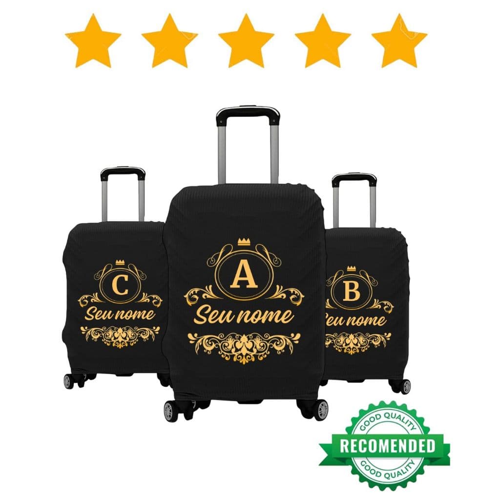 Capa De Mala 8 a 23KG P-M-G Personalizada Inicial Nome Protetor Bagagem Para Viagem Protetora Grande