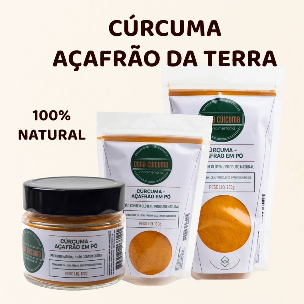 Cúrcuma Açafrão em pó 100% Natural | Temperos e Especiarias – Dona Cúrcuma