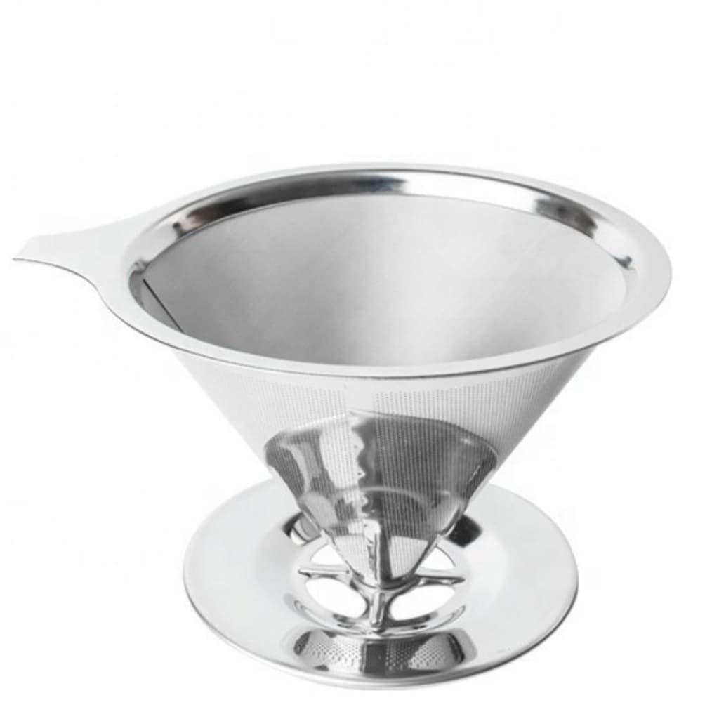 Filtro De Café Inox 304 Reutilizável Sustentável 10x6,5cm Permanente Coador Lavável Portátil Para Caneca Suporte sem pap
