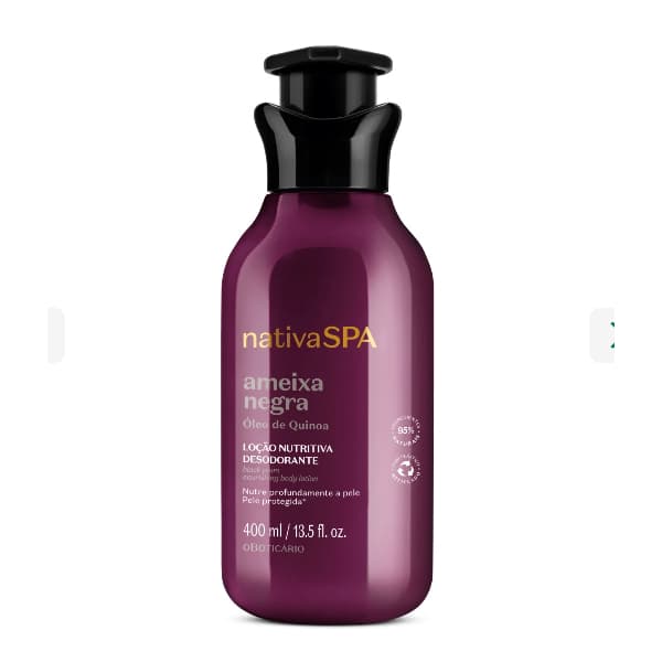 Loção Corporal Nativa SPA (Uva Merlot, Ameixa Negra, Orquídea Noire Loção noturna) O Boticário.