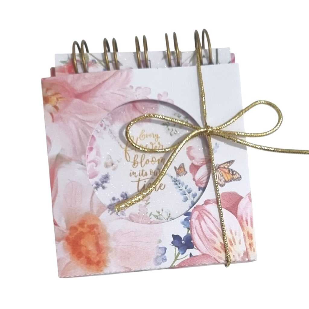 Mini Calendário de Mesa 2026 Floral com ou Sem Caixinha Presenteável