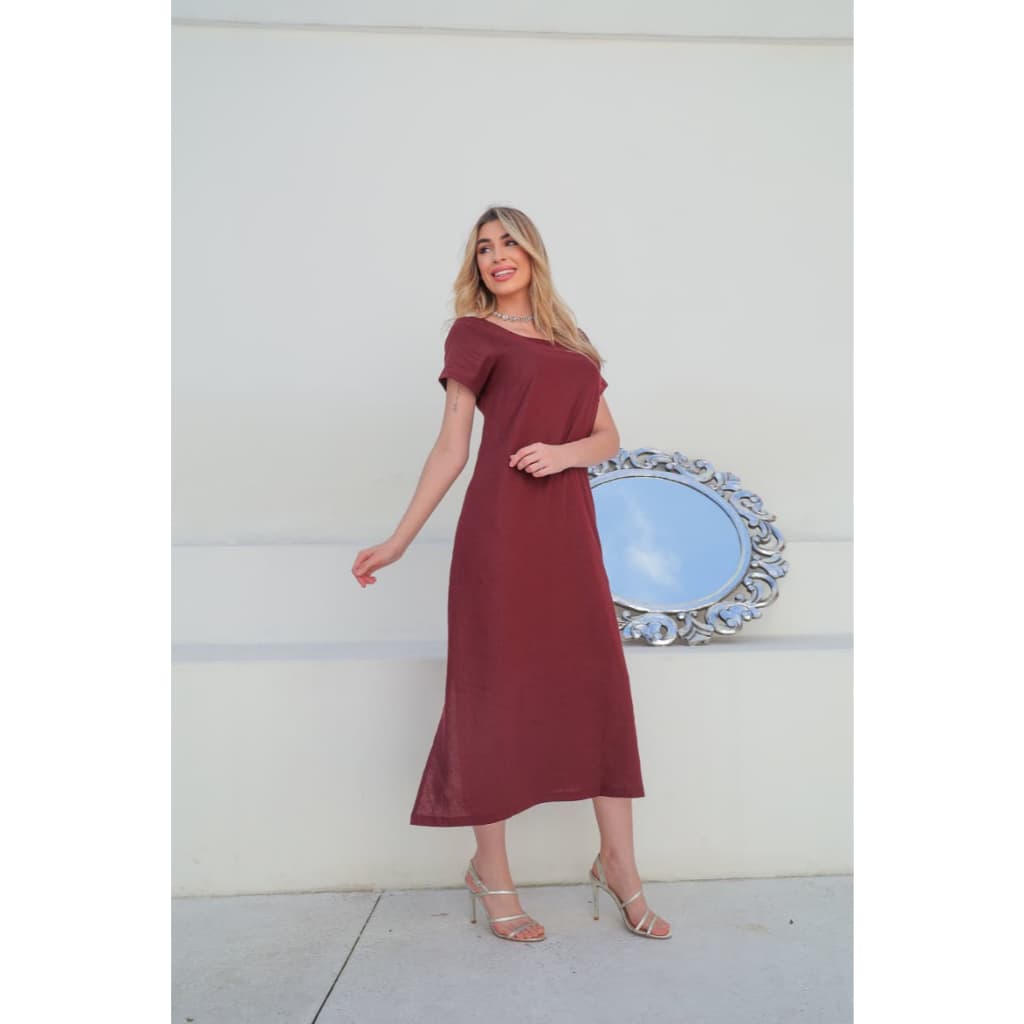 Vestido manga curta com forro bem comfortavel
