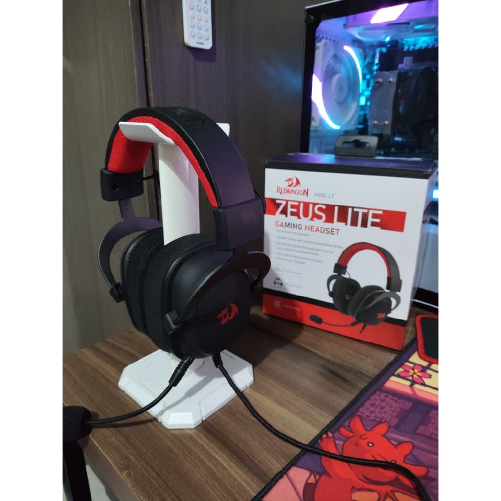 Headset Gamer Redragon Zeus Lite, P3 + P2, Drivers 53mm, Microfone Destacável, Black RECONDICIONADO