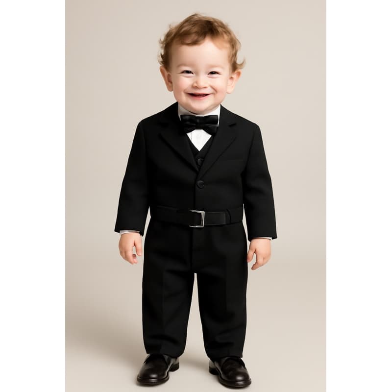 Terno Completo para Bebê 5 peças Poderoso Chefinho Blazer+calça+camisa+cinto+gravata