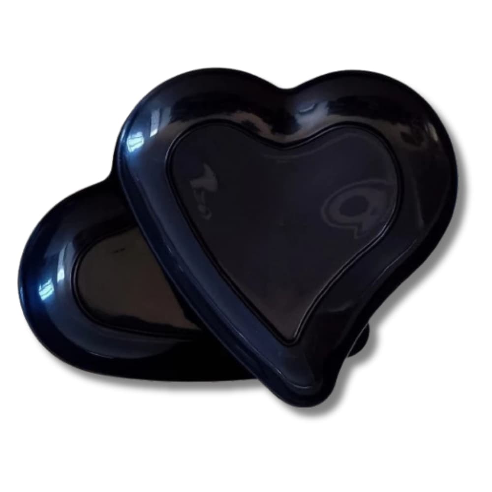 Kit 2 Pratos Coração Preto Louça Charmosa para Sobremesa Café da Manhã Chá Lanche Mesa Posta