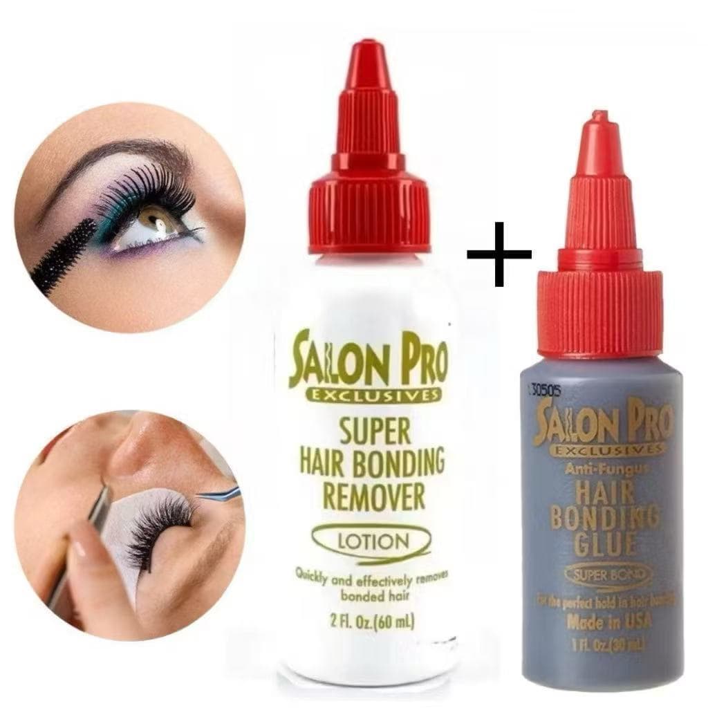 Kit Cola Para Extensão de Cílios 30ml + Loção Removedor de Cola 60ml Salon Pro