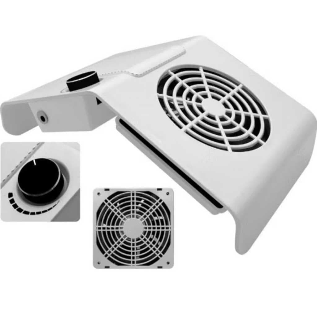 Coletor De Pó De 1 Cooler Aspirador Sugador Unha Gel Profissional Branco Bivolt