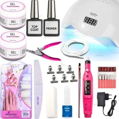 Kit De Unha Para Iniciantes Gel Completo Cabine Lixadeira