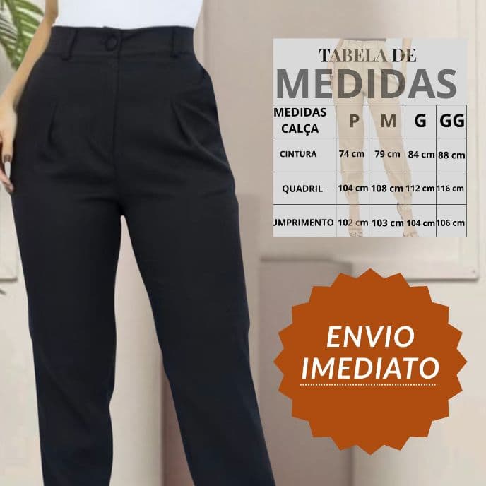 calça feminina moderna elegante, alfaiataria, elastano, cintura alta