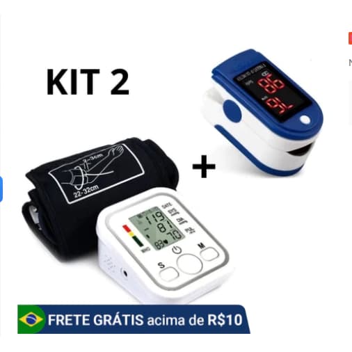 KIT Medidor de Pressão + Medidor de Pulso Oximetro