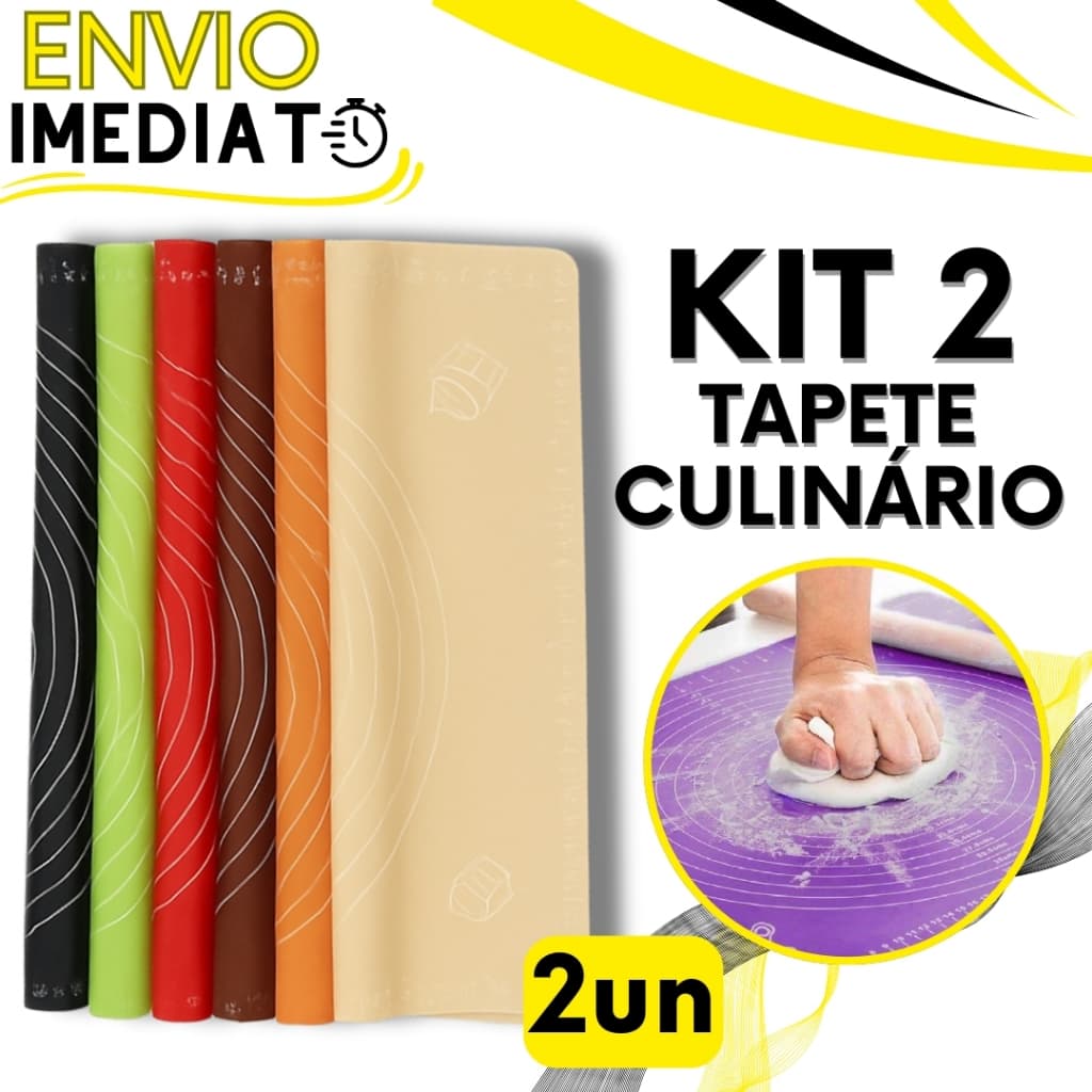 KIT Jogo 2 Tapete Culinário de Silicone Para Casa Cozinha Pão Doce Massas Antiaderente Tapete Para Assar Toalha de Mesa
