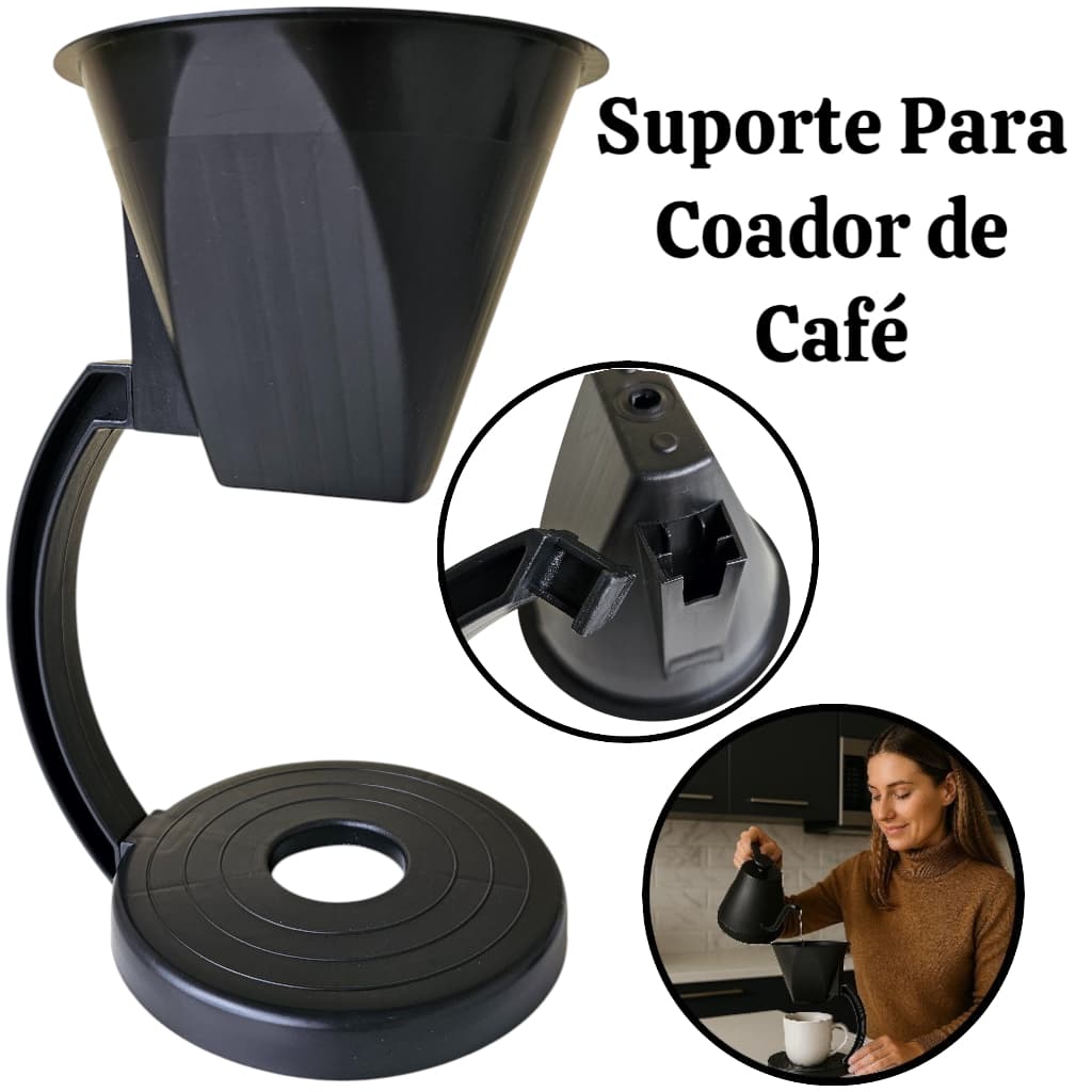 Cafeteira Suporte Manual Coador Cafe Filtro Chá Desmontável Prática Elegante Plástico
