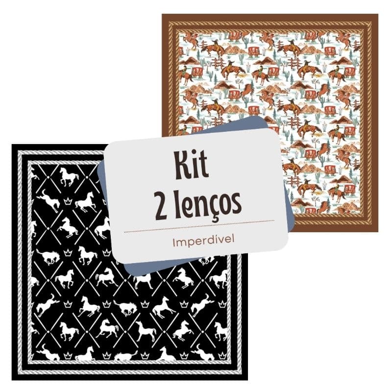 Kit com 2 Lenços 70x70cm | Tecido Sedinha Leve | Estampas Exclusivas e Autênticas