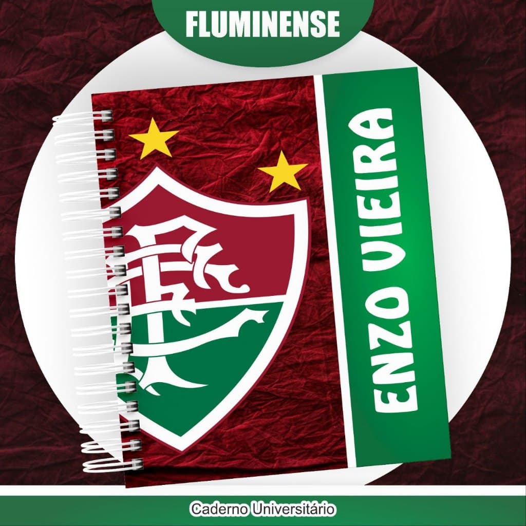 Agenda Escolar do FLUMINENSE / FLU Personalizada com Nome