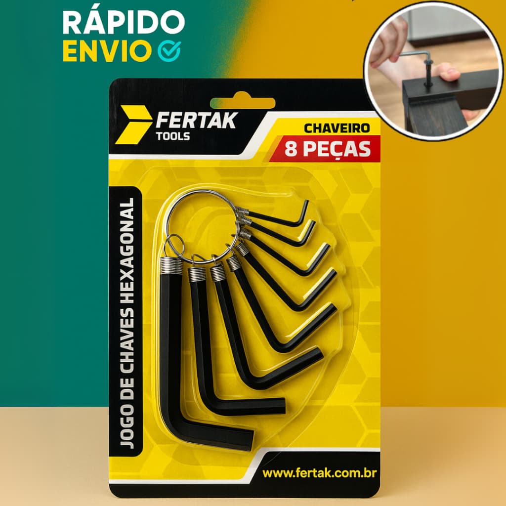 Jogo Kit Chave Hexagonais Allen  Ferramentas Para Bicicleta Bike Ciclismo 8 Peças