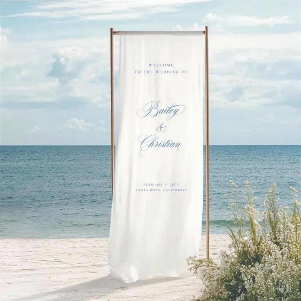 Kit Placa para Casamento 1,50x70 Tecido Canvas Personalizado Bem Vindo Recepção Aniversário