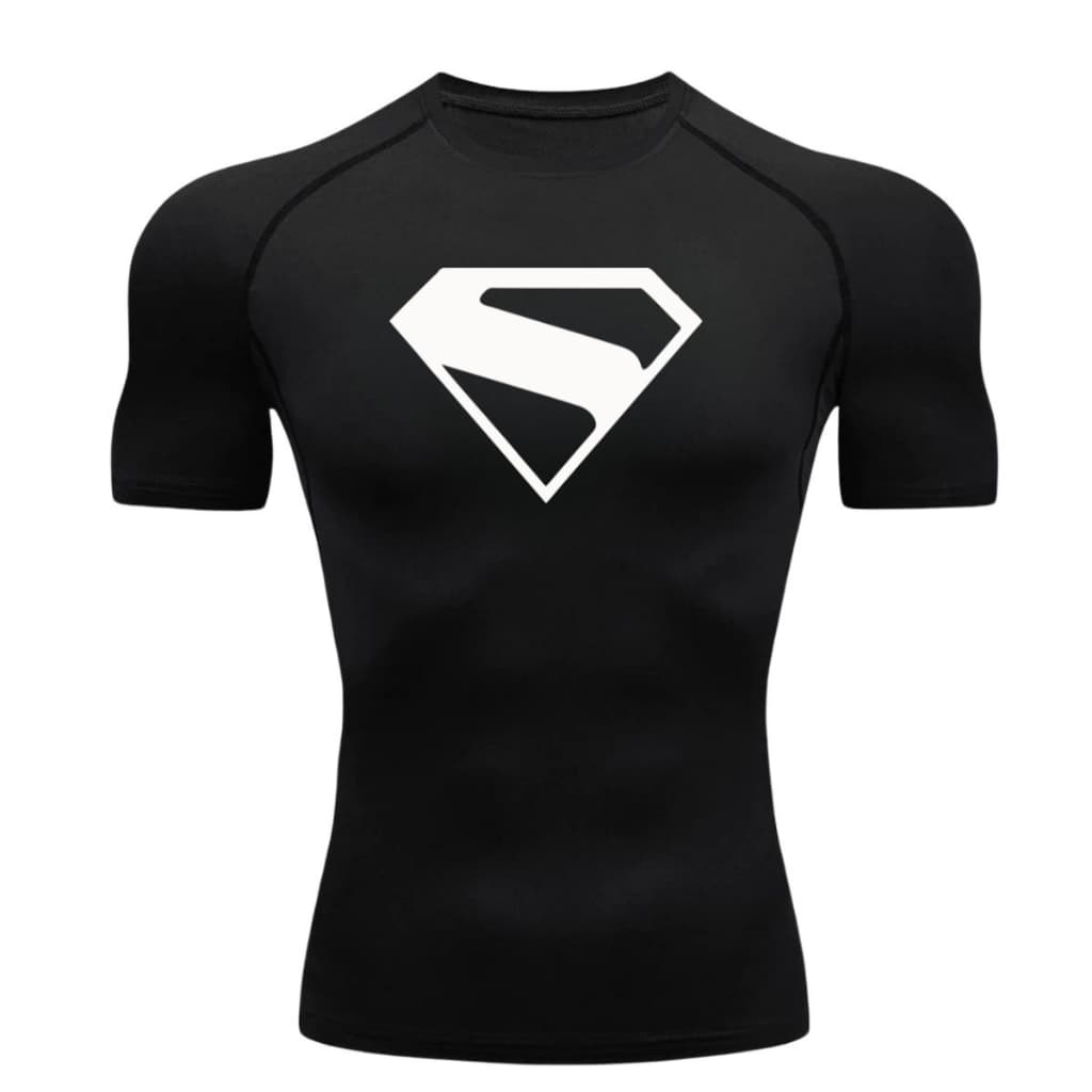 Camisa De Compressão New Super Man Manga Curta Treino Ginástica Camiseta Esportiva
