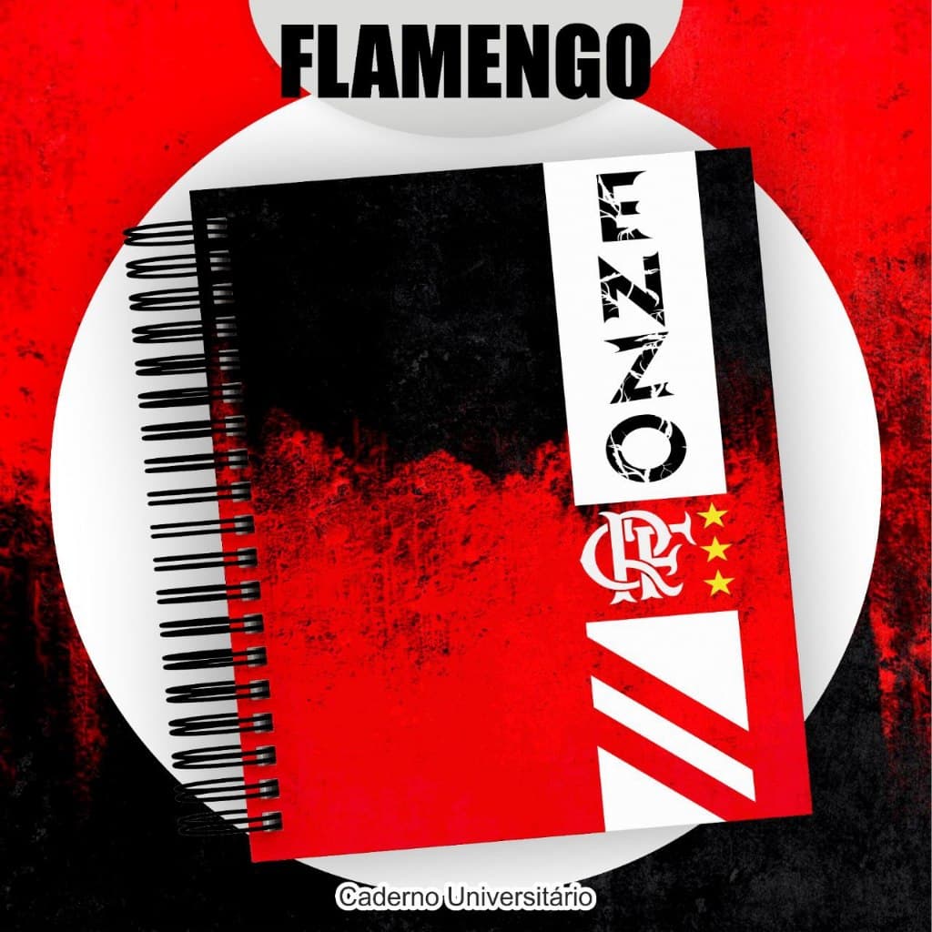 Agenda Escolar do FLAMENG / MENGO / FLA / RUBRO NEGRO Personalizada com Nome