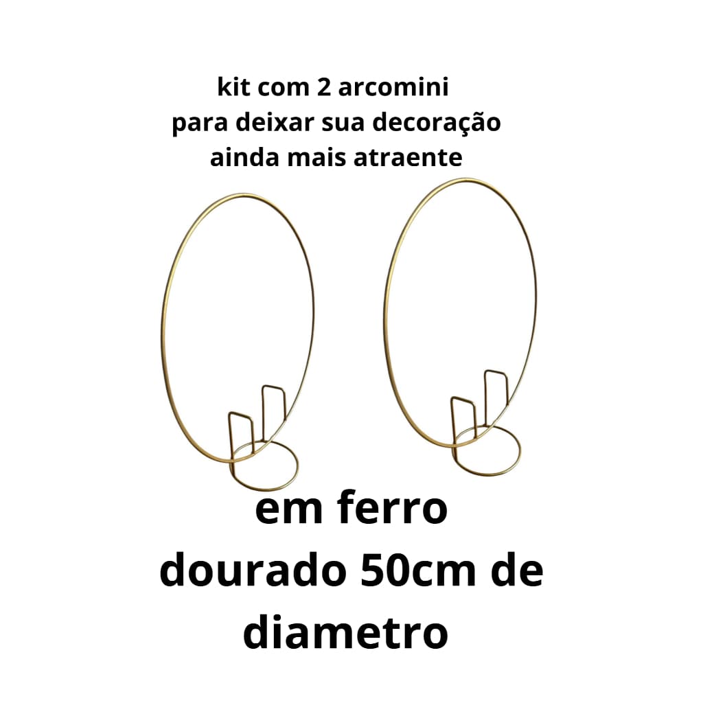 Kit 2 Mini Arco Grosso 1/4 Redondo Dourado