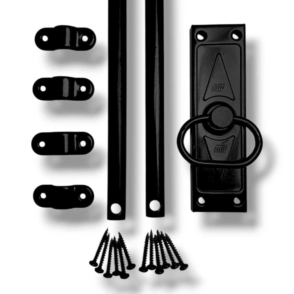 Kit Fechadura Cremona Colonial Preta Com 2 Varas De 60cm Universal