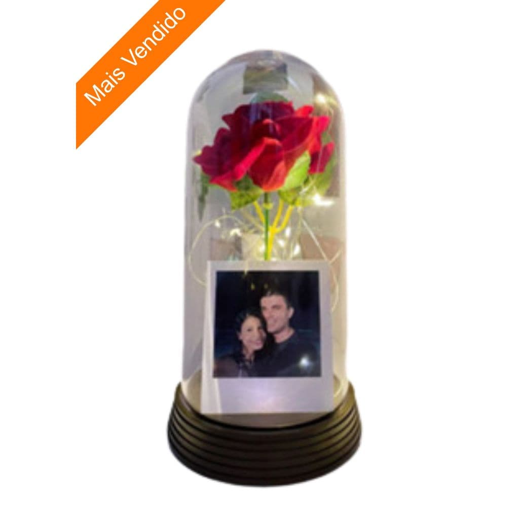Luminária Led c/Cúpula Bela e a Fera COM sua FOTO Personalizada -Presente romântico-presente namorada.