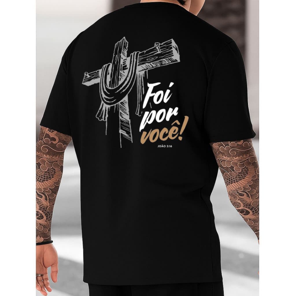 Camiseta masculina Cristã Blusa Streetwear Camisa 100% Algodão Blusa masculina Jesus